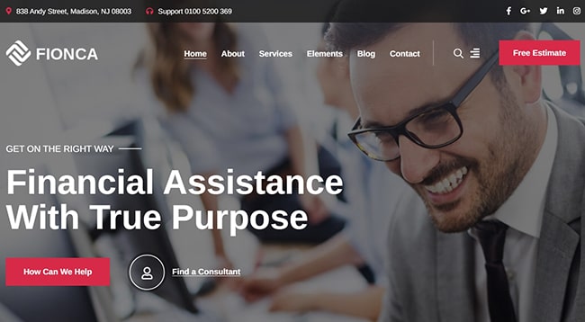 Mẫu web giới thiệu công ty tài chính